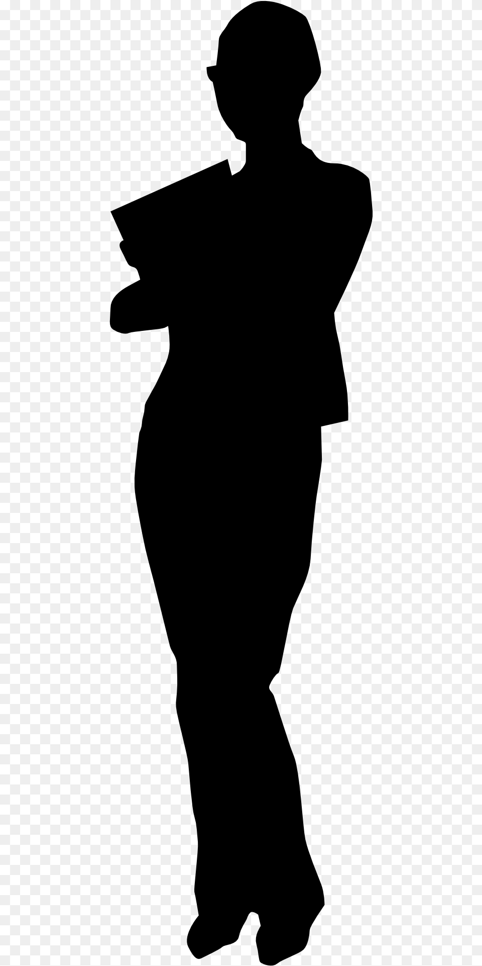Silhouette Clip Art Man Facing Forward Silhouette, Gray Free Transparent Png
