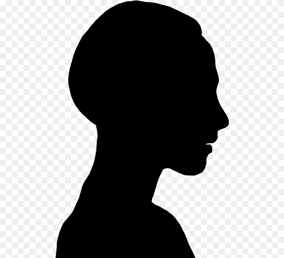 Silhouette Clip Art Of Young Woman Human Face Silhouette, Gray Png