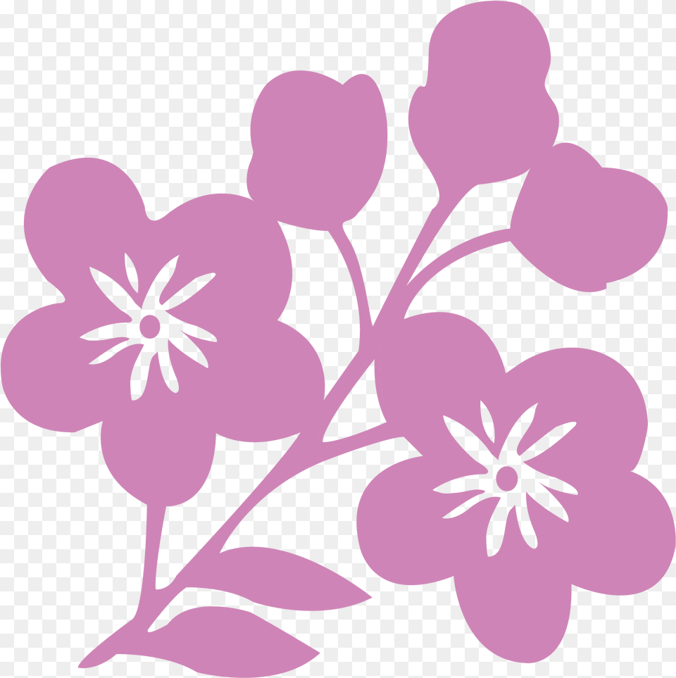 Silhouette Clip Art Simple Flower, Plant, Geranium, Pattern Free Png