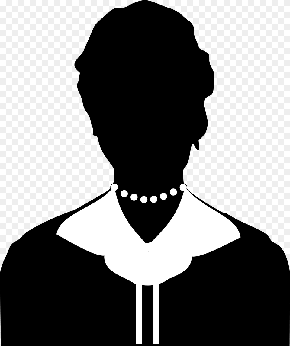 Silhouette Clipart, Accessories, Stencil, Person, Necklace Png Image