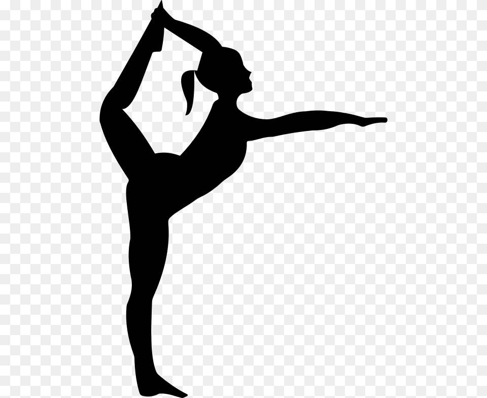 Silhouette Clipart Cheerleader Gymnastics Silhouette, Gray Free Png