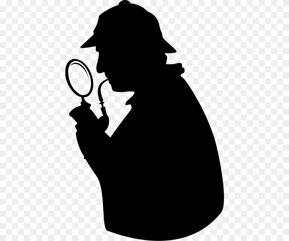 Silhouette Clipart Detective, Gray Free Png