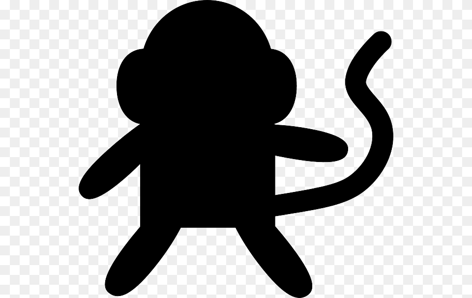 Silhouette Clipart Monkey, Stencil, Person Free Png