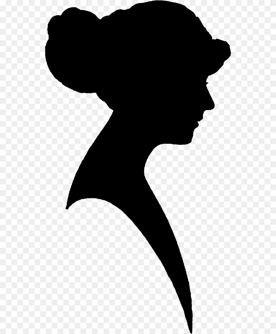 Silhouette Clipart Woman Silhouette Vintage, Gray Free Png