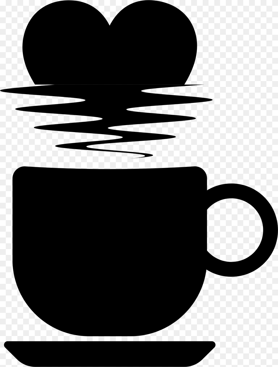 Silhouette Coffee Mug, Gray Png