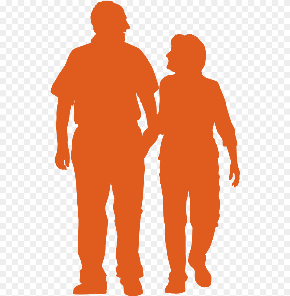 Silhouette Couple At Getdrawings Old Couple Silhouette, Adult, Male, Man, Person Png Image