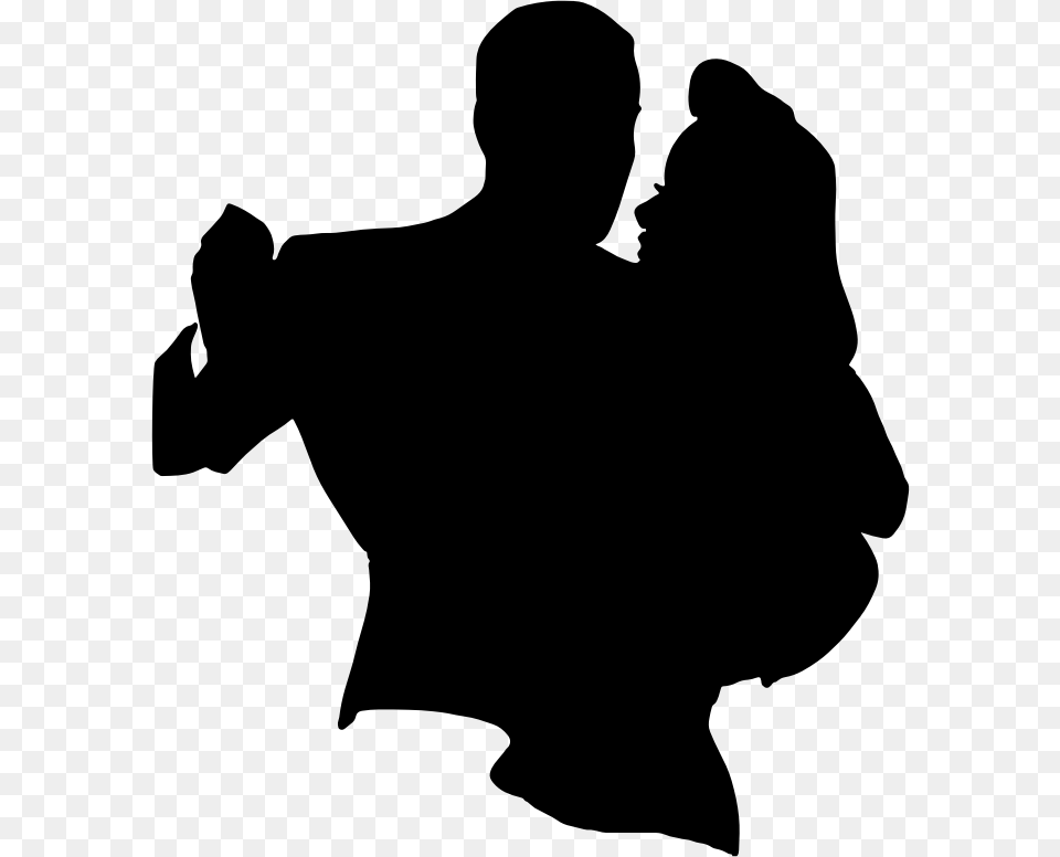 Silhouette Couple Dancing Clipart, Gray Png Image