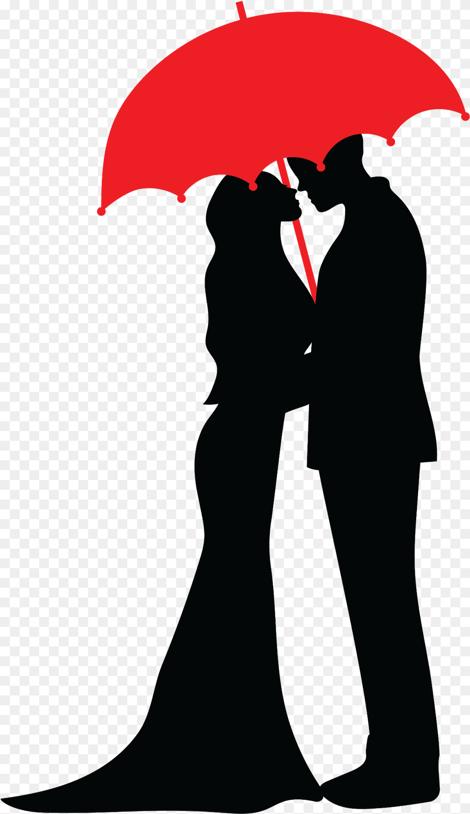Silhouette Couple Love Umbrella Rain Kiss Valentine Umbrella, Canopy, Person Png Image