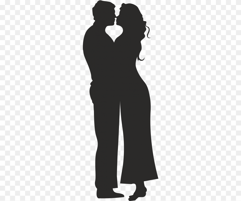 Silhouette Couple Romance Film Silhouette Of Standing Couple, Stencil, Adult, Wedding, Person Free Png Download