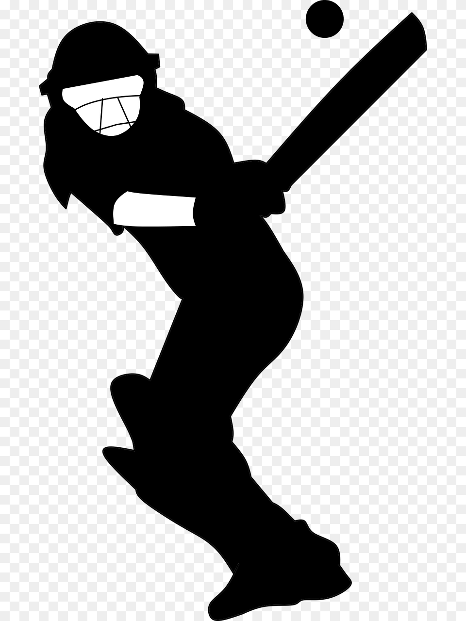 Silhouette Cricket Batting Batter Girl Junior Girl Playing Cricket Silhouette, Lighting Png Image