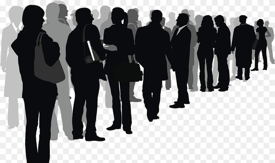 Silhouette Crowd Drawing Illustration A Sea Of People People Crowd Silhouette, Person, Adult, Man, Male Free Png