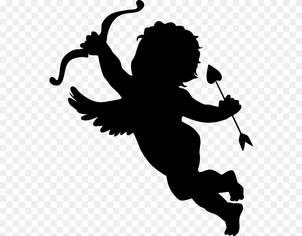 Silhouette Cupid Cherub Logo Computer Icons, Gray Png Image