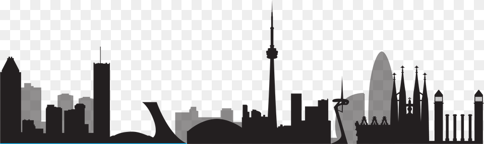 Silhouette De Toronto Montral, City, Architecture, Building, Spire Free Transparent Png