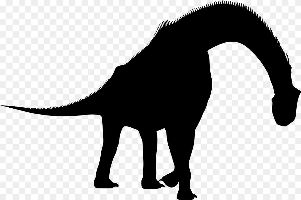 Silhouette Dinosaur Brachiosaurus Walking Full Brachiosaurus Silhouette, Gray Png Image