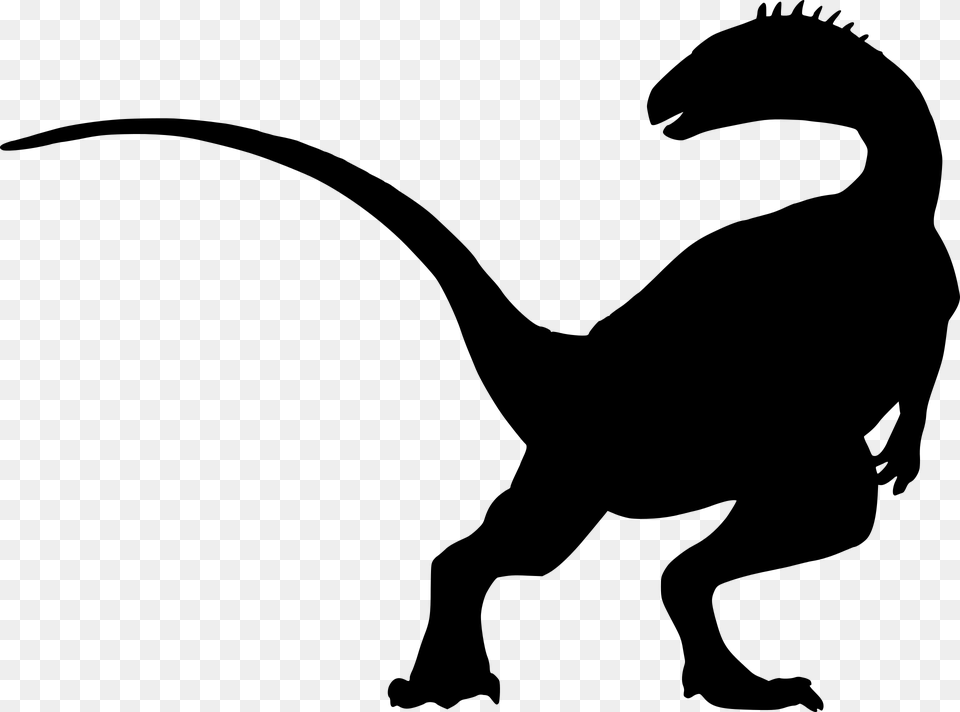 Silhouette Dinosaur Prehistoric Dino Spinosaurus Dinosaurs, Gray Free Transparent Png