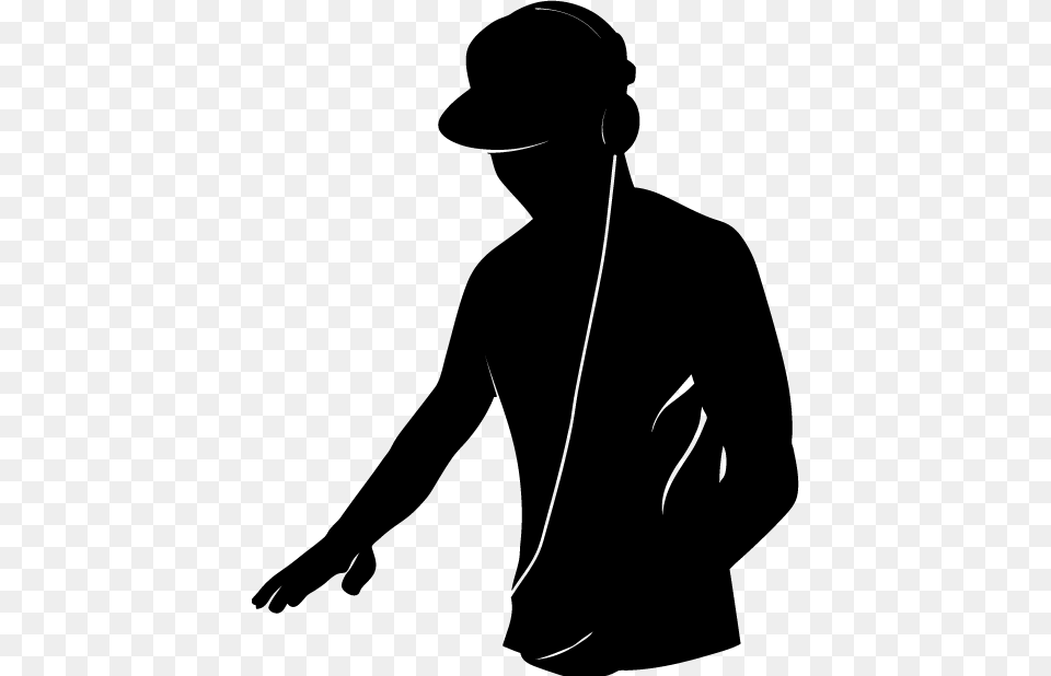 Silhouette Dj Clipart Illustration, Gray Free Png