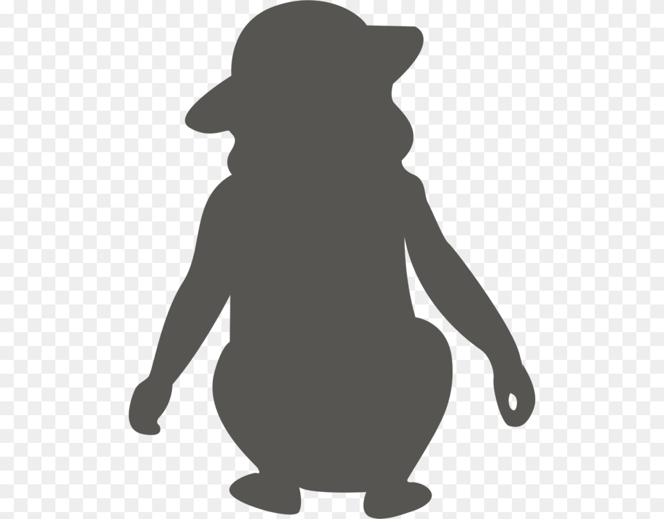 Silhouette Drawing Black And White Girl Child, Person Free Png Download