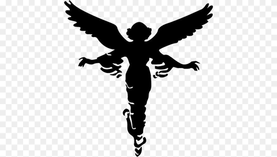 Silhouette Drawing Clip Art Guardian Angel Angel Silhouette, Person, Cupid Free Transparent Png