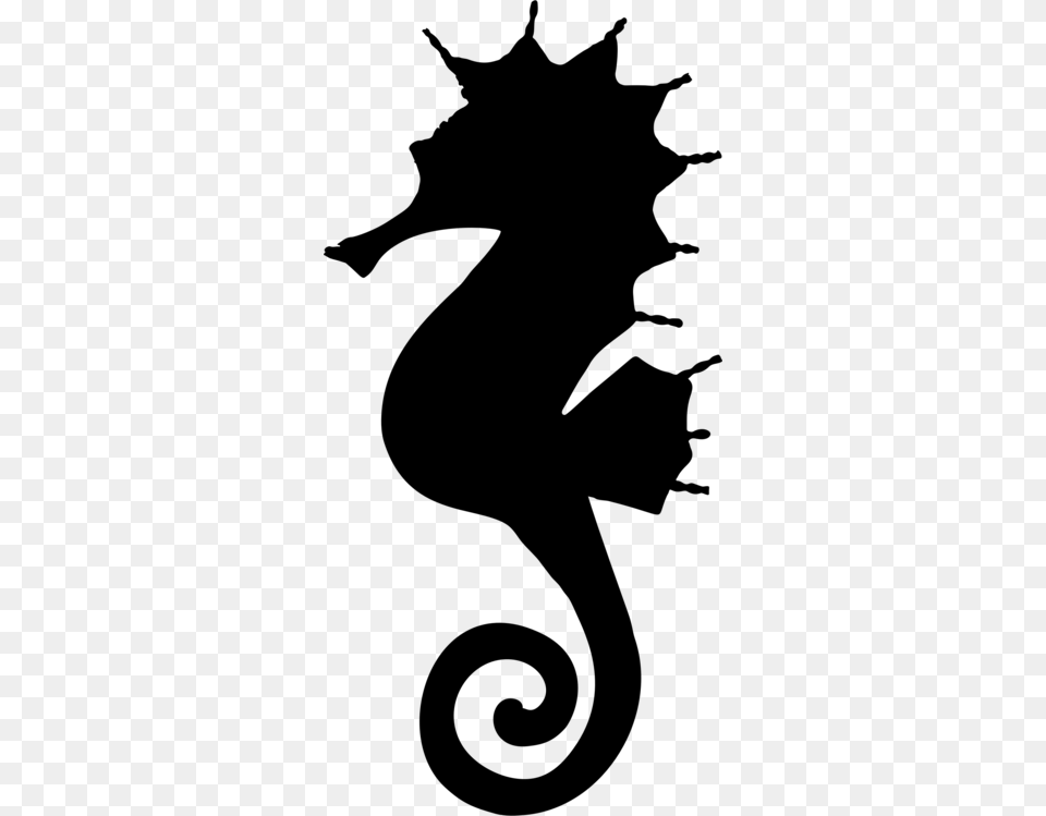 Silhouette Drawing Whites Seahorse Great Seahorse Pipefishes, Gray Free Transparent Png