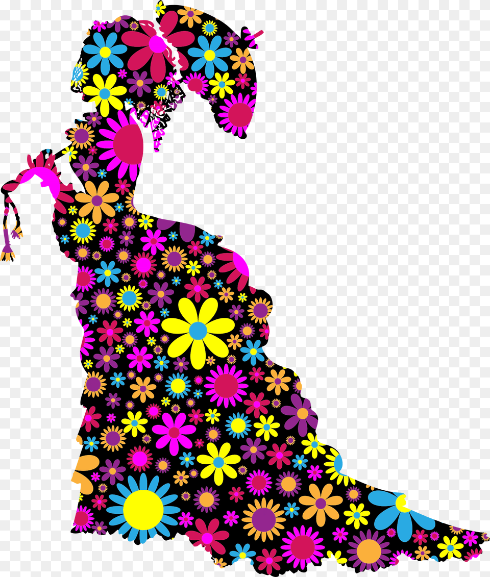 Silhouette Drawing Woman Art Lady Silhouette, Floral Design, Graphics, Pattern, Purple Png Image