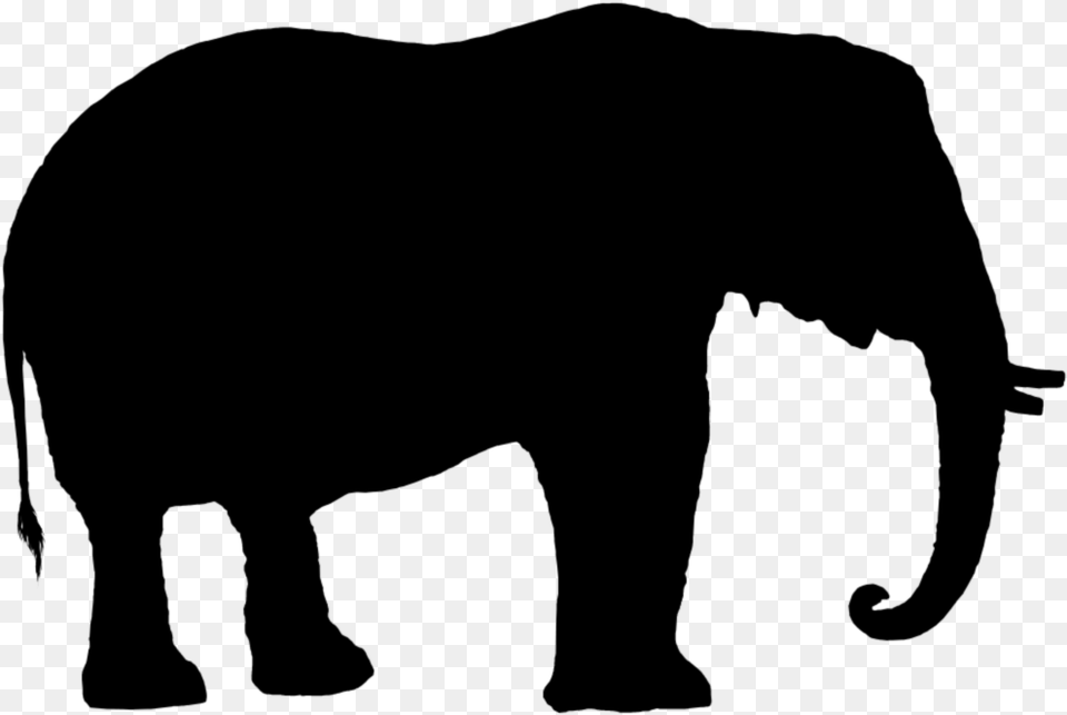 Silhouette Elephant Clipart Black And White, Gray Png