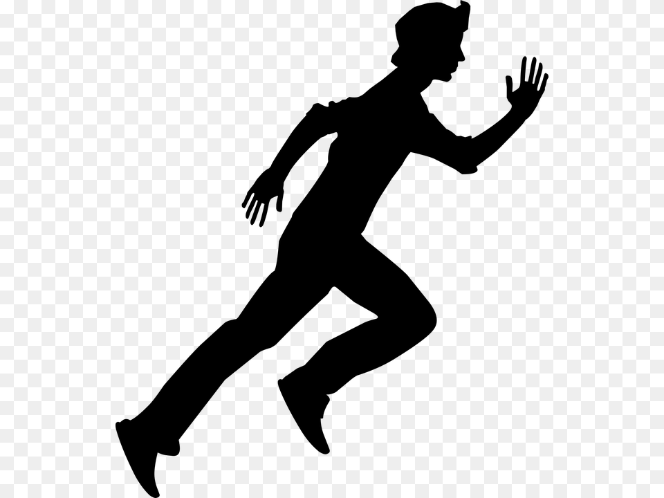 Silhouette Exercise Running Position Shadow Exercise Shadow, Gray Free Transparent Png