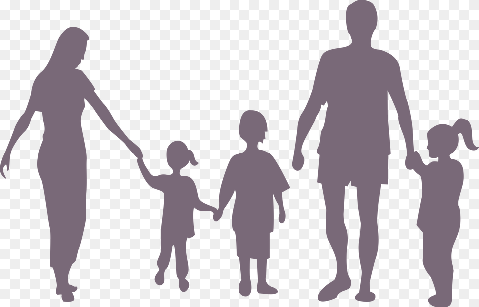 Silhouette Family Child Family Silhouette Vector, Adult, Walking, Person, Man Free Png Download