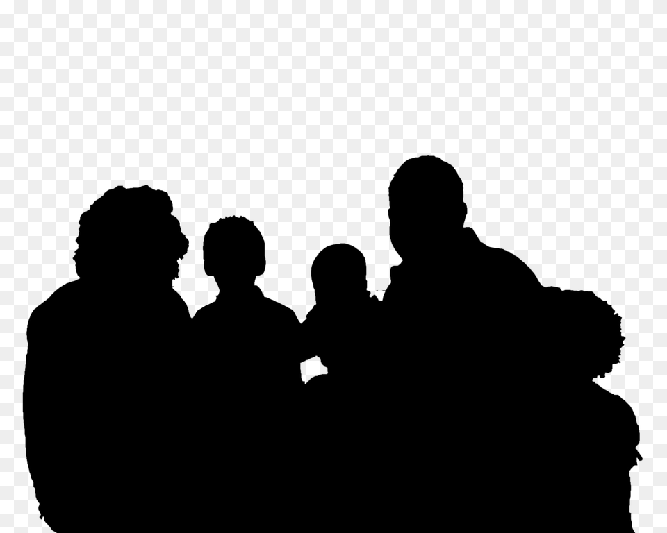 Silhouette Family Clip Art, Gray Free Transparent Png