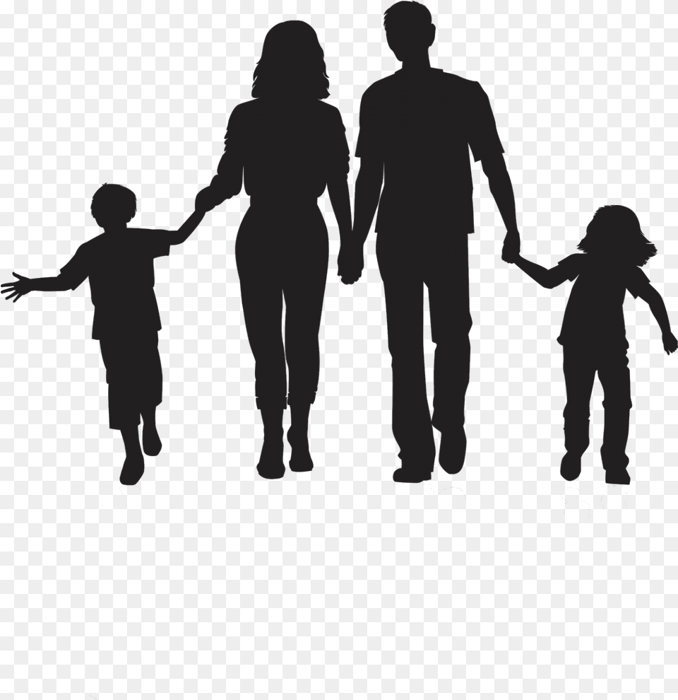 Silhouette Family Clip Art Family Walking Silhouette, Body Part, Hand, Person, Adult Png