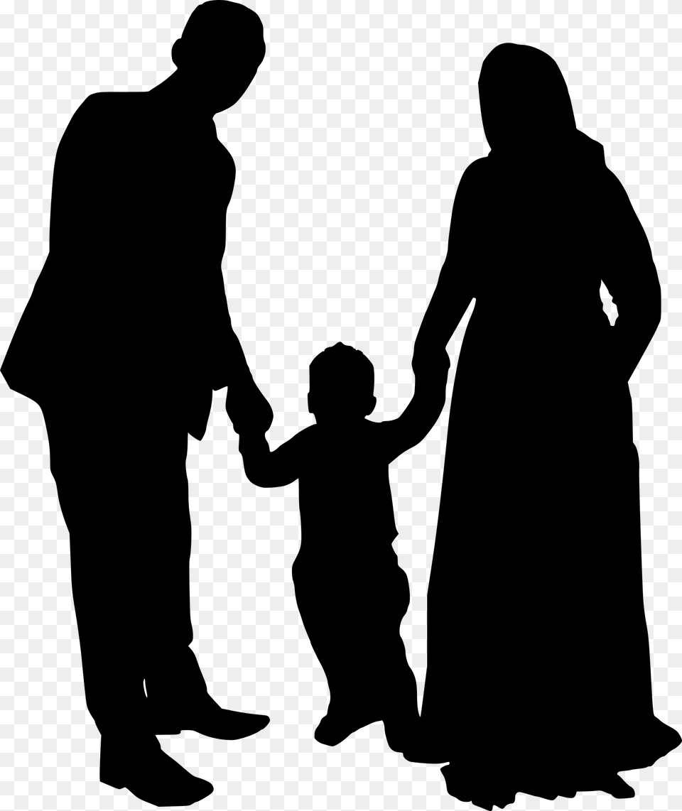 Silhouette Family Of, Gray Free Png
