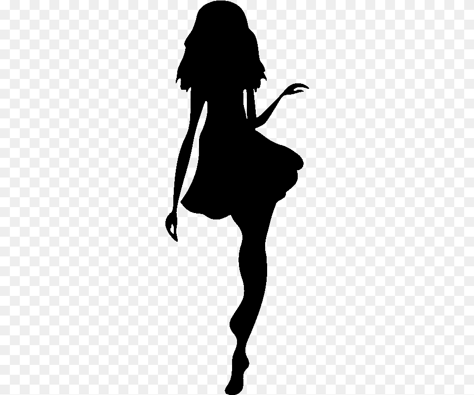 Silhouette Fashion Woman Sticker Drawing Transparent Fashion Model Silhouette, Gray Free Png