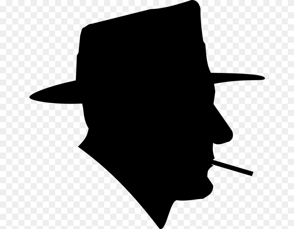 Silhouette Fedora Hat Computer Icons Smoking, Gray Free Png Download