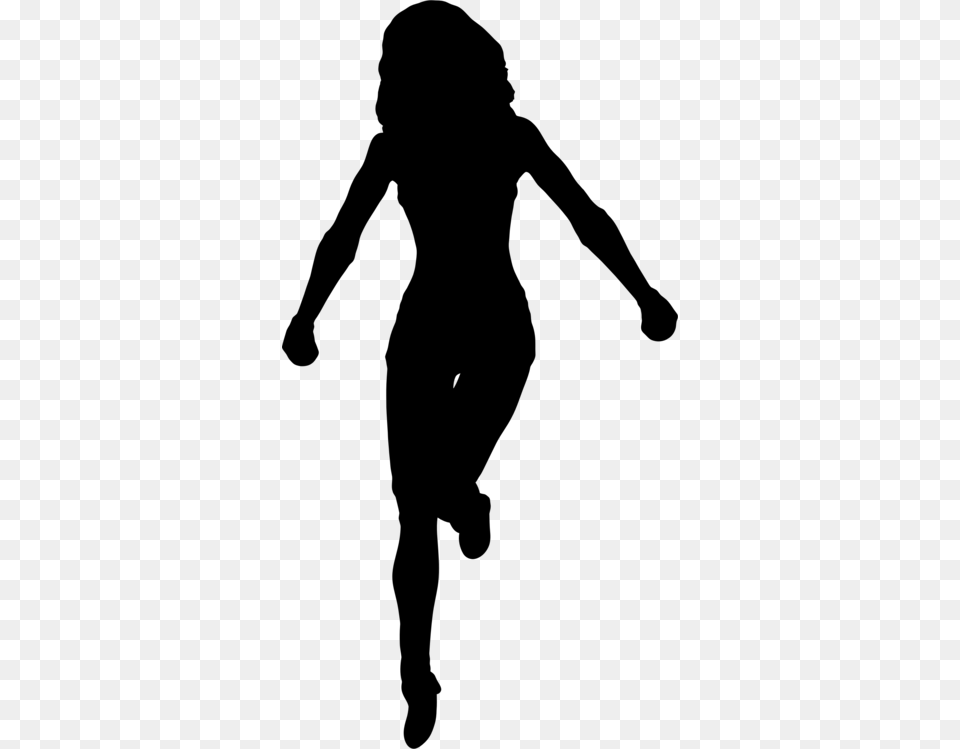 Silhouette Female Woman Drawing, Gray Png
