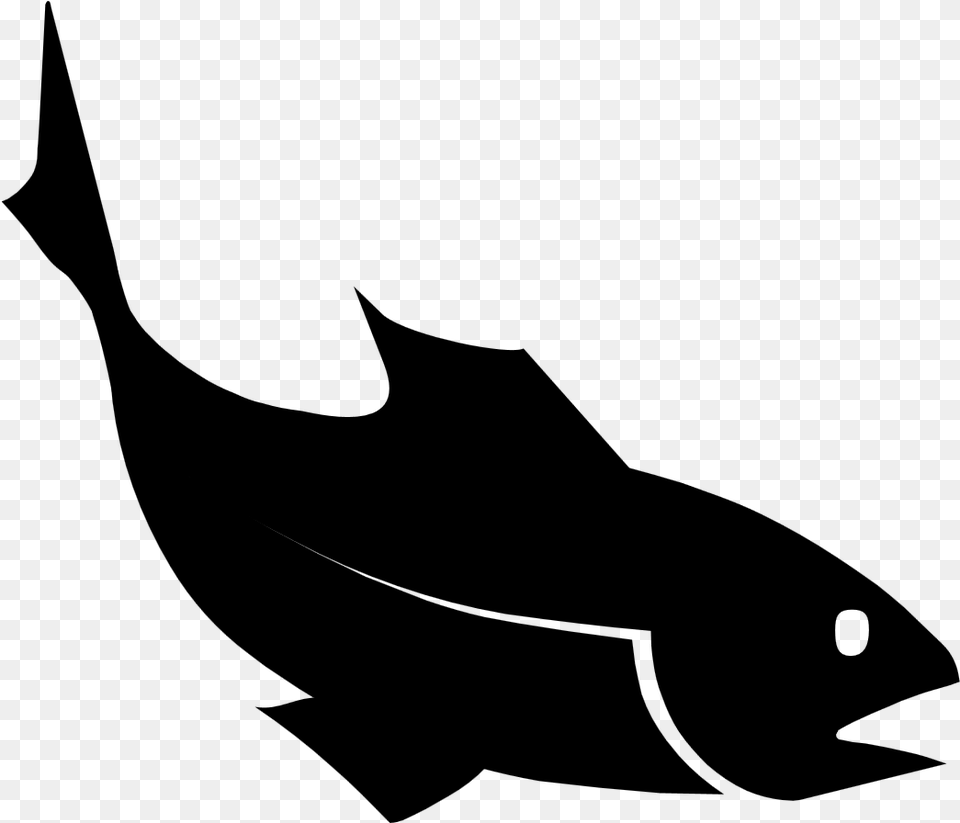 Silhouette Fish Clip Art Black And White Fish Svg, Gray Free Png Download