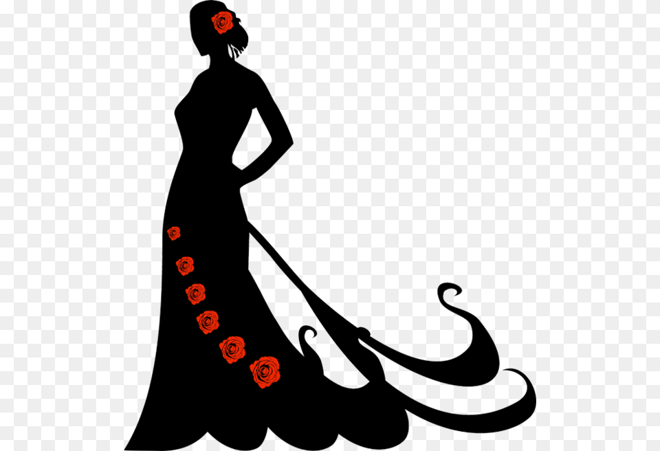 Silhouette Flamenco Dancer Portrait Silhouette Of Flamenco Dancer With Fan, Clothing, Dress, Fashion, Formal Wear Free Transparent Png