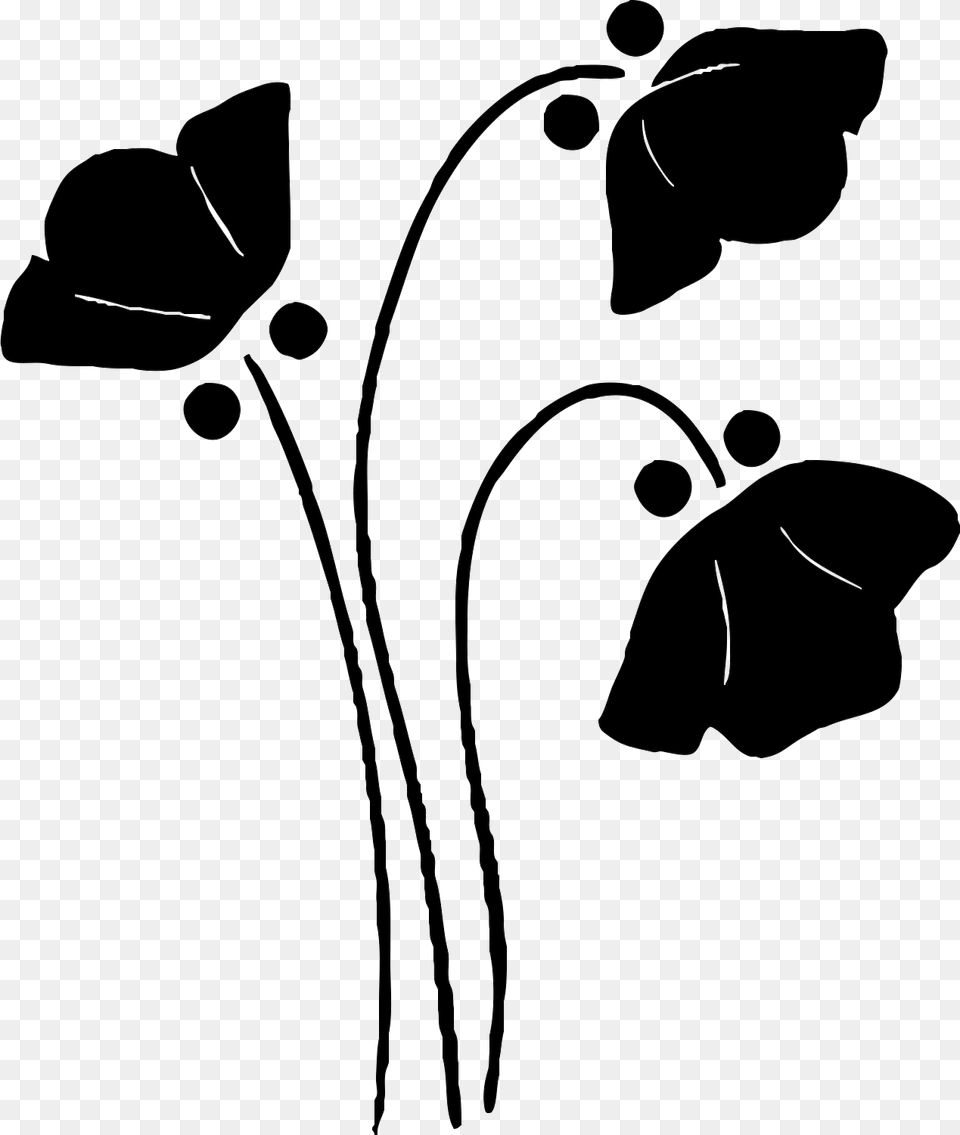 Silhouette Flower Clip Art Silhouette Flowers Svg, Floral Design, Graphics, Pattern, Stencil Png Image