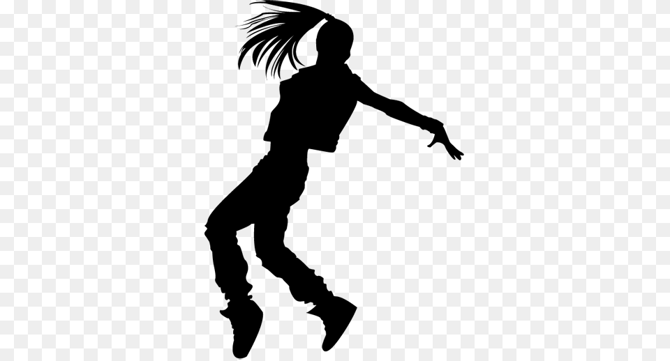 Silhouette Girl Dancer Wall Sticker, Lighting Png Image