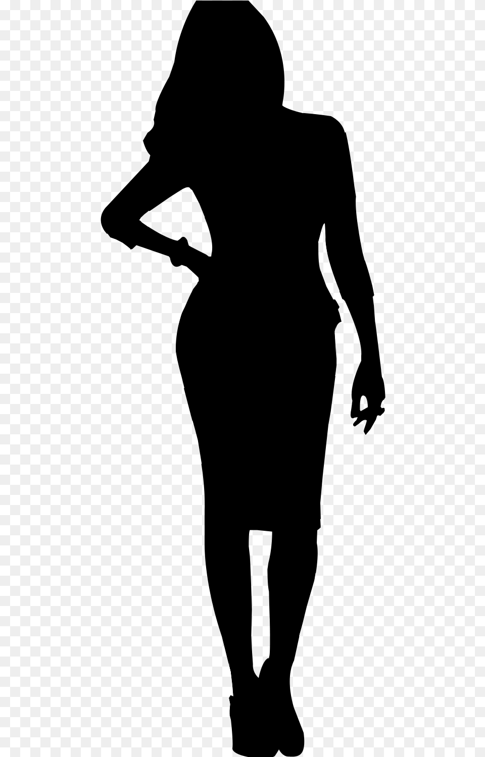 Silhouette Girl Vector, Gray Free Transparent Png