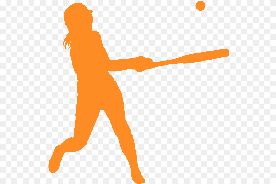 Silhouette Girls Softball Softball Transparent, People, Person, Sport, Team Free Png Download