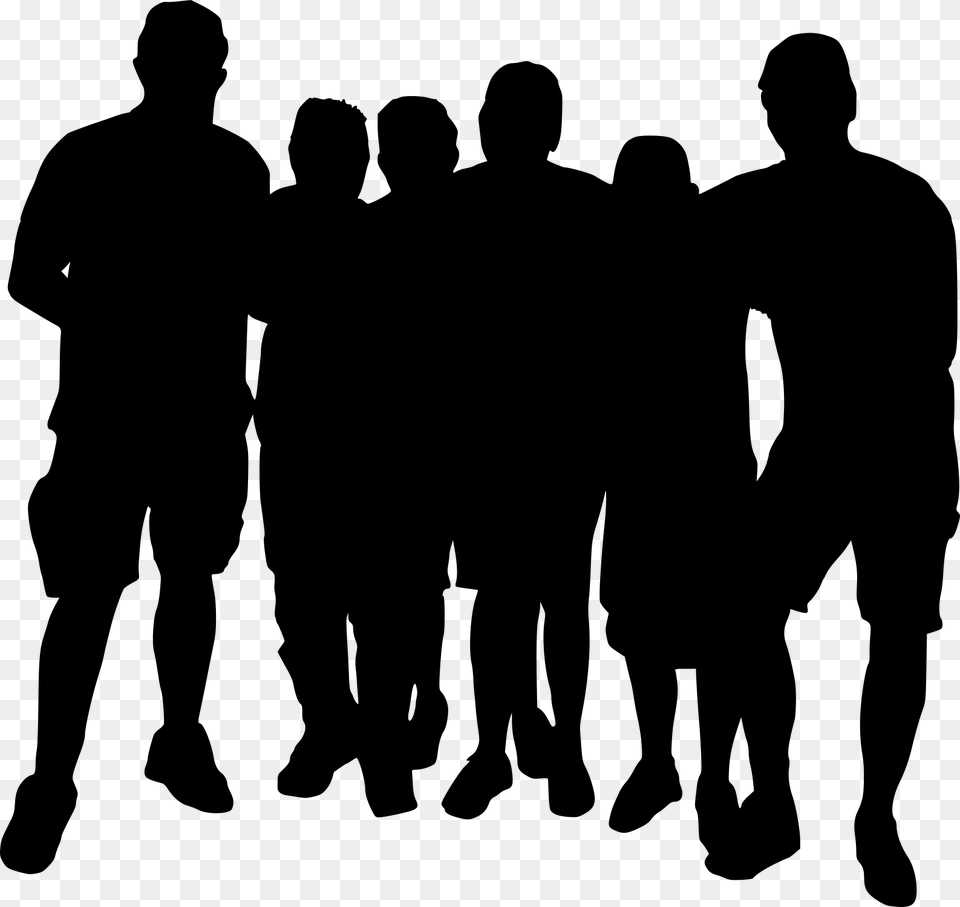 Silhouette Group Of People, Gray Free Png Download