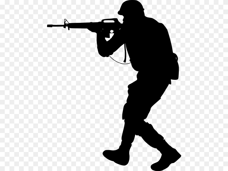 Silhouette Gun Soldier Warrior Special Forces Special Forces Silhouette, Gray Png Image