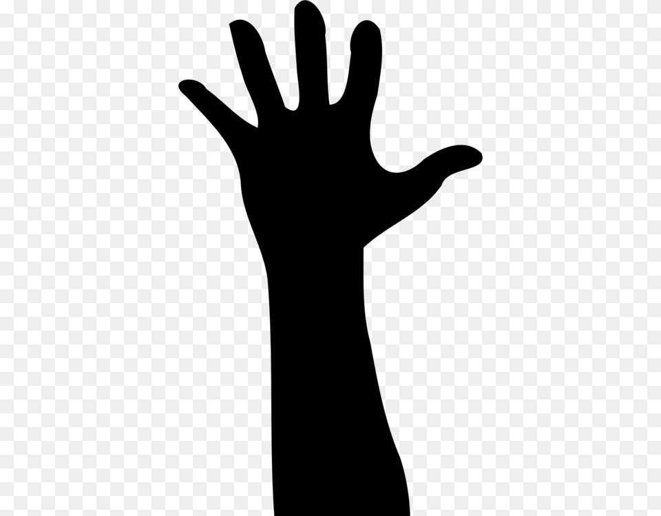 Silhouette Hand Art Drawing, Gray Free Png