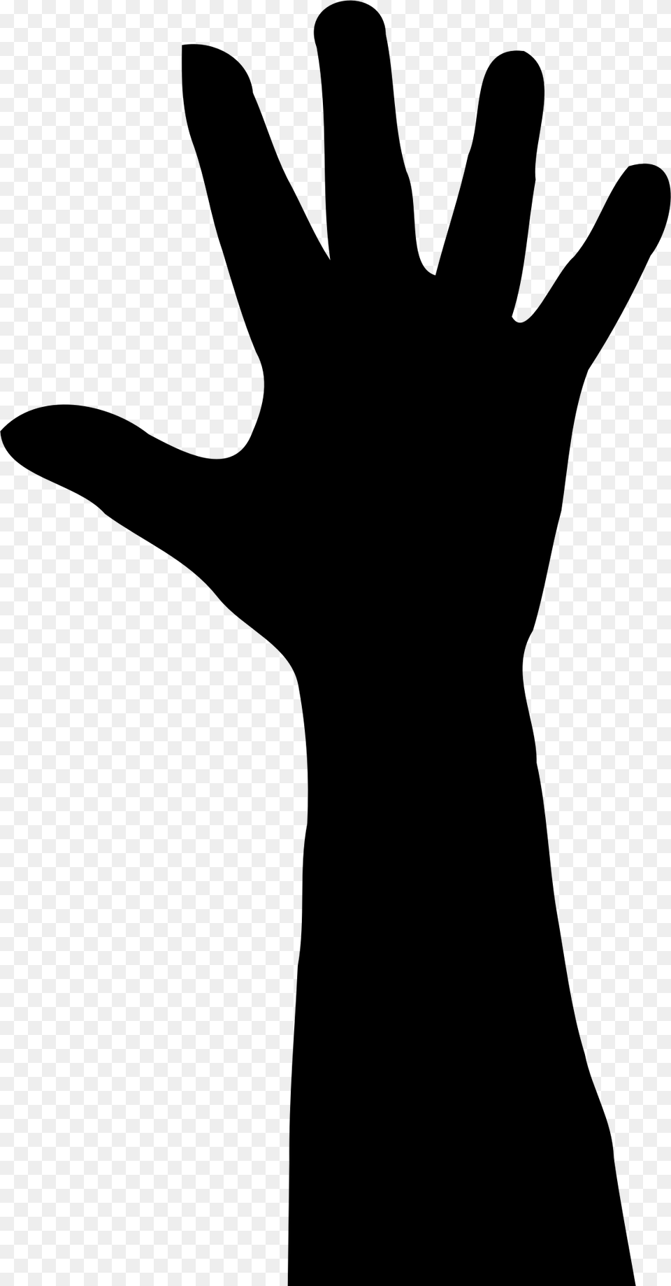 Silhouette Hand Clip Art Raised Hand Clip Art, Gray Free Png
