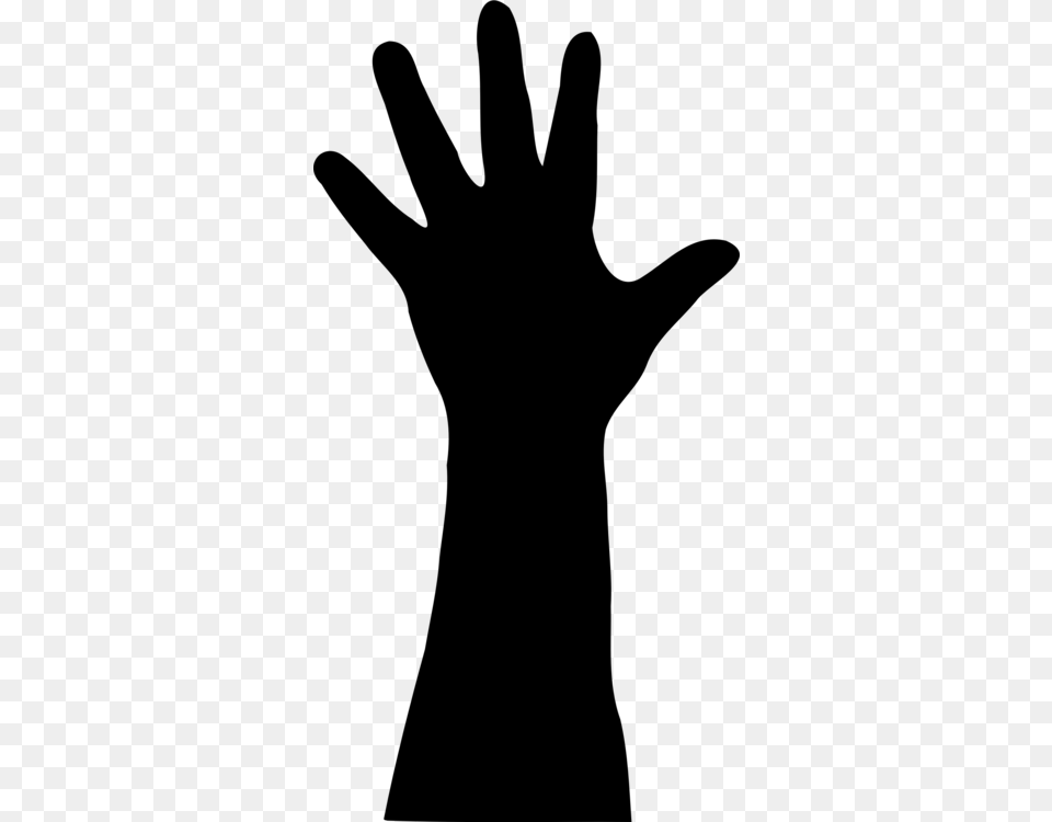 Silhouette Hand Drawing, Gray Png
