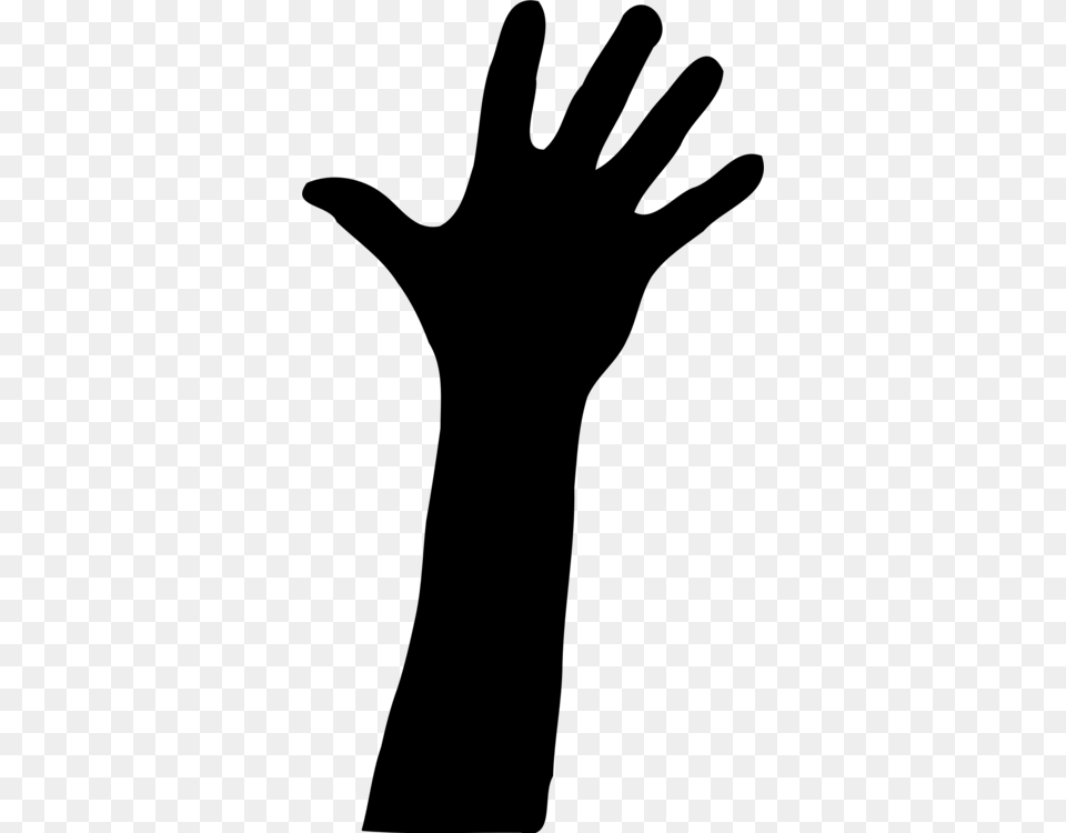 Silhouette Hand Finger Drawing, Gray Png