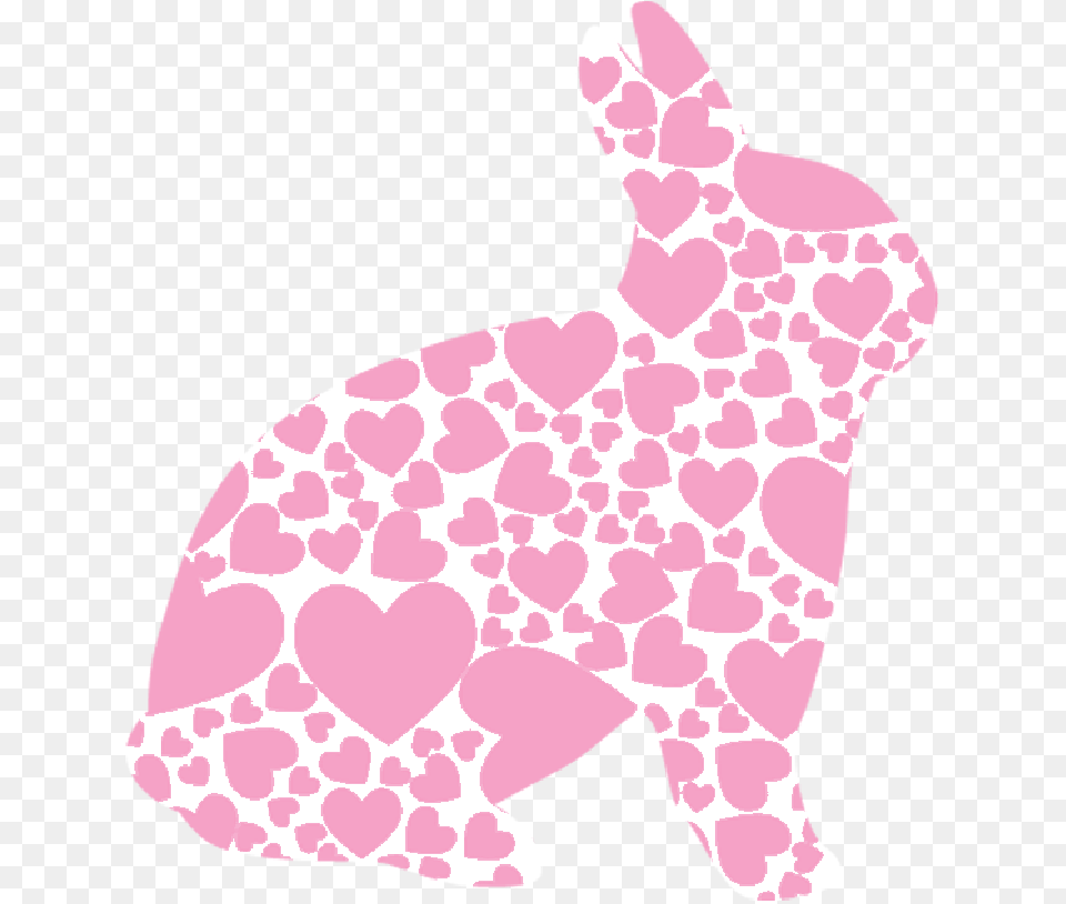Silhouette Heart Pink Spring Bunny Holiday Easter Pink Bunny Silhouette, Animal, Mammal, Rabbit, Reptile Png