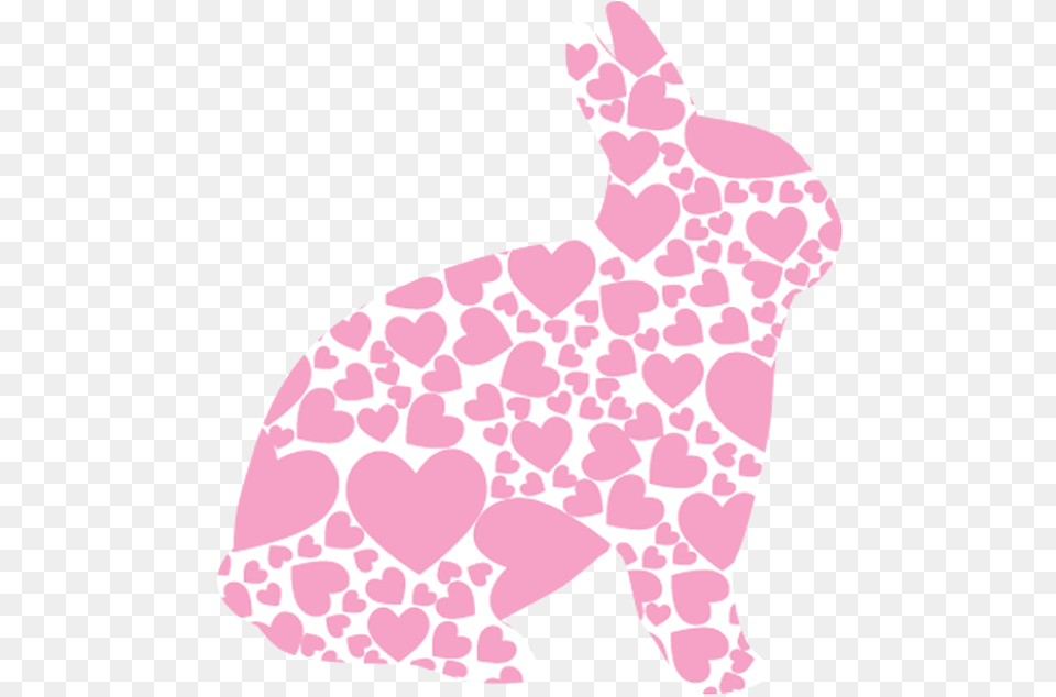 Silhouette Heart Pink Spring Bunny Holiday Easter Rabbit, Animal, Mammal, Reptile, Snake Free Png