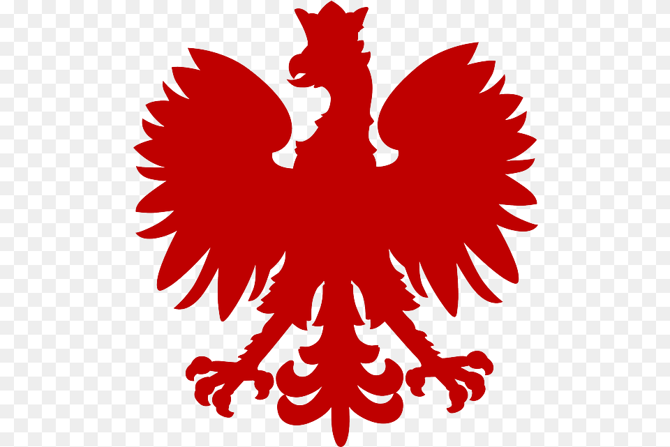 Silhouette Heraldic Animal Red Crown Polish Eagle Transparent, Emblem, Symbol Free Png