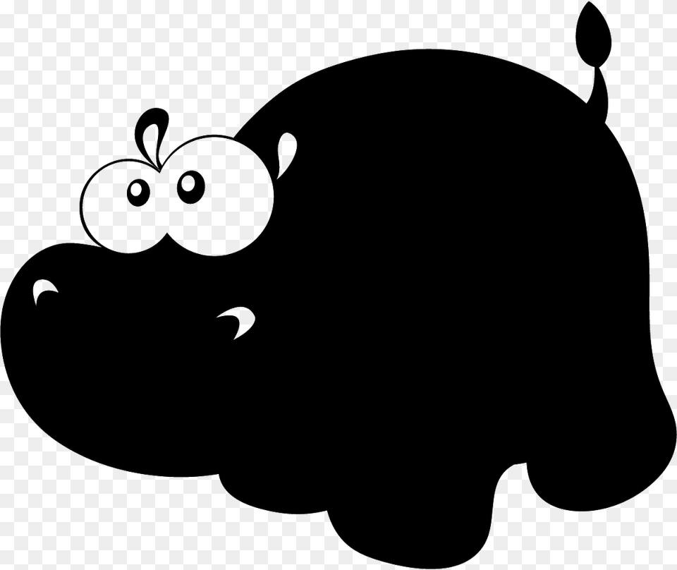 Silhouette Hippopotamus Drawing, Animal, Mammal, Pig, Wildlife Png Image