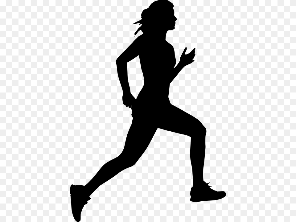 Silhouette Human Jogging Marathon Nws Icons Person Silhouette Of Female Jogger Background, Gray Png